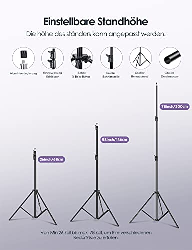 FGen Softbox Fotostudio Set, Fotolicht 2x50x70cm Beleuchtung für Fotostudios mit E27 Sockel 135W 5500K Fotolampe und 2M verstellbare Lichtstative für Studio-Porträts, Produktfotografie – Bild 4