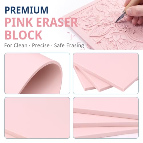 Image of 3 Pack 8 x 10 Inch Soft Linoleum Blocks for Relief Printing