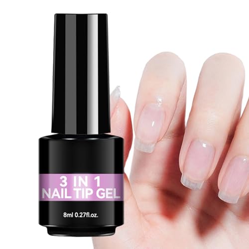 Kixolazr Pegamento En Gel Para Uñas | 8ml Adhesivo de Larga Duración y de Secado Rápido,Gel Adhesivo UV,Para Principiantes Y Profesionales Salones En Casa Manicura Boda Y Fiesta