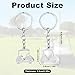 Mikovivi 2pcs Golf Cart Keychains, Zinc Alloy Pendant Golf Style Keyring Unisex Key Chains for Men and Women (White, Silver)