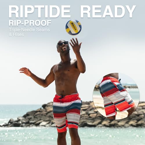 Image of Kanu Surf Men's Big Viper Extended Size Stripe Swim Trunk