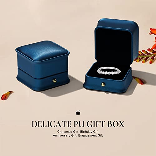 Smilest 2Mm Narrow Moissanite Eternity Ring For Women, D Color Vvs1 Clarity Lab Created Diamond Stackable Rings 18K White Gold Plated Solid Marquise And Round Art Deco Rings Moissanite Wedding Band #TOP6