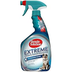 Simple Solution Eliminador Extremo de Manchas y Olores de Mascotas, Limpiador enzimático con un poder de limpieza 3X Pro-Bacterias - 945ml (Paquete de 1)