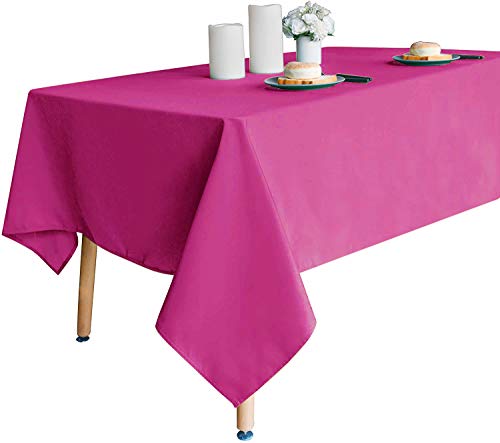 Image of Obstal 210GSM Rectangle Table Cloth, Plum Red, 60 x 120 Inch | Heavy Duty Water Proof Microfiber Tablecloth, Decorative Fabric Table Cover for Outdoor and Indoor Use