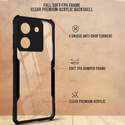 Image of Jkobi Back Cover Case for Poco M7 pro 5G (Shockproof with Polycarbonate Clear Panel | Professional Black)