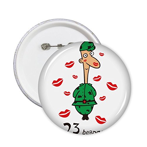 Badge bouton rond Russie baiser soldat xl pour customiser un vêtement