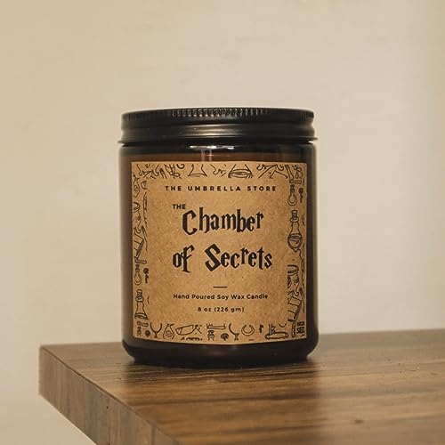 Image of THE UMBRELLA STORE The Chamber of Secrets Scented Candle| Luxury Scented Candle | Home Decor Candle (The Chamber of Secrets), Glass, Aromatherapy