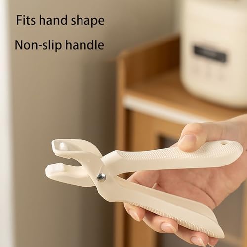 Heat-Resistant Silicone & Plastic Kitchen Tongs, Non-Slip Grip, Ideal for Steaming & Baking, Durable Red Cooking Utensils for BBQ & Food Serving