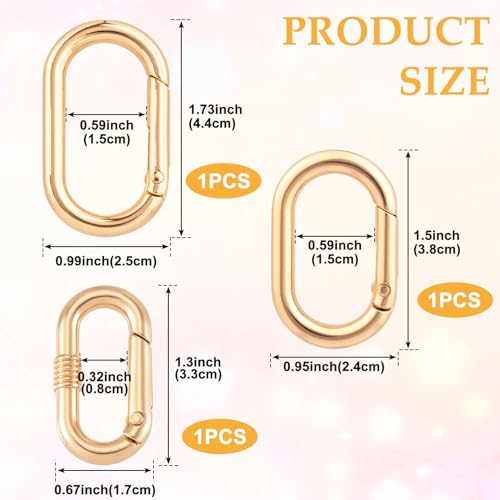 Image of Oval Spring Ring Clips, Metal Keyring Purse Clip