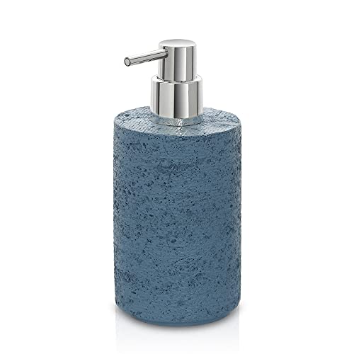 Dispenser Sapone Effetto Pietra Turchese Cobalto, 480 ml in Resina (Dispenser)