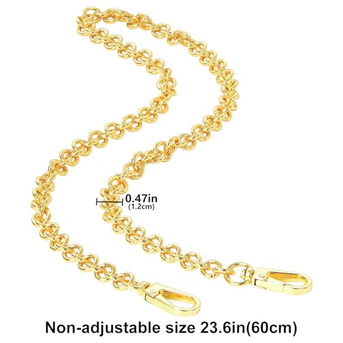 Image of jiesinlov Purse Chain Strap for Handbag Gold Chains Shoulder Bag Strap Replacement,with Metal Buckles (D 23.6in)