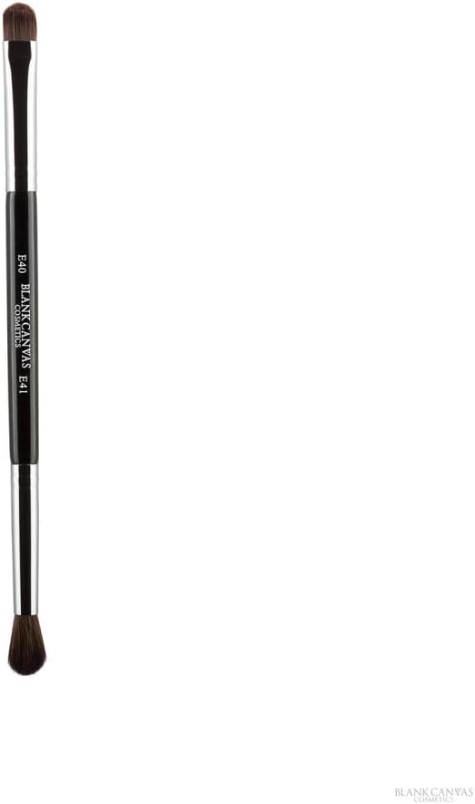 Blank Canvas E40/41 Multi-Purpose Double-Ended Tapered Crease Blender/Smudger Make-Up Eye Brush, Silver/Black, Silver/Black1 Units