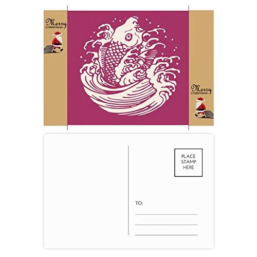 Cartes postales remerciement poissons japonais rouge - Lot de 20 cartes de correspondance