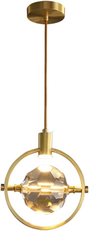 Plafonnier suspendu en cristal doré chic et moderne pour îlot de cuisine