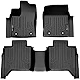 SMARTLINER Custom Fit Black 2 Row Floor Mat Liner Set Compatible with 2022-2023 Toyota Tundra CrewMax Cab with 2nd Row Underseat Storage