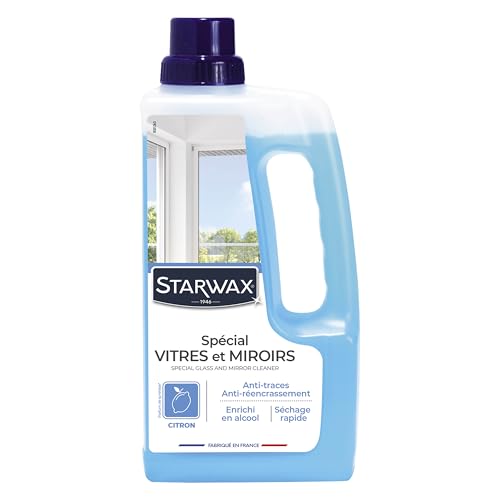 STARWAX - Nettoyant Spécial Vitres et Miroirs - Dégraisse et Evite le Réencrassement - Haute Teneur en Alcool - Parfum Frais - Séchage Rapide - Fabriqué...