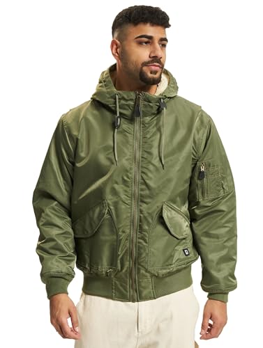 Veste Brandit CWU blouson aviateur à capuche homme noir mi-saison chaud