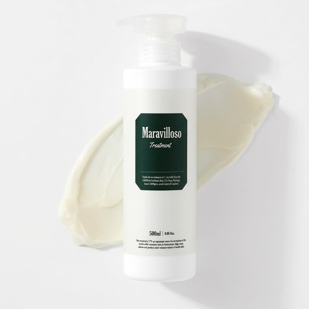 Maravilloso Hair Protein Treatment 500ml (16.9 fl oz), Contains 30,750ppm Protein & 12,005ppm Aloe Extract, Keratin Silk Collagen Infused Hair Repair Treatment Made in Korea