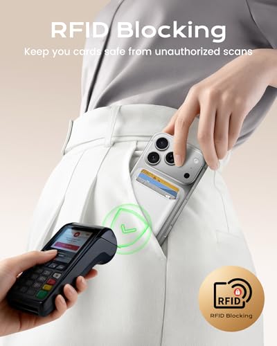 Image of KPNEOL Magnetic Mag-safe Wallet Cell Phone Card Holder for Phone Case with Mag-Safe, Stronger Magnetic RFID Leather Stick on Phone Wallet Compatible with iPhone 17 /16 /15 /14 /13 /12 Series, White Color