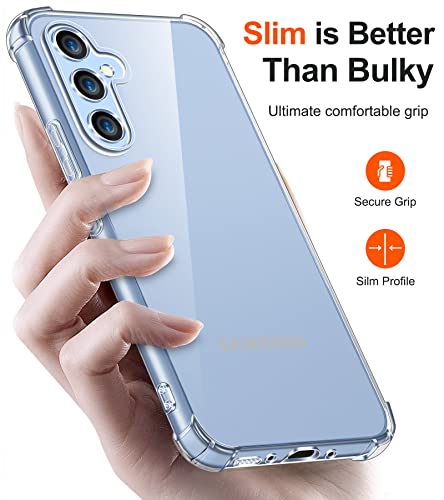 Image of Lustree Back Cover Transparent Case Compatible with Samsung Galaxy A54 | Clear + TPU Case with 4 Corner Air Cushion Protection & Camera Protection | Slim& Stylus Cover