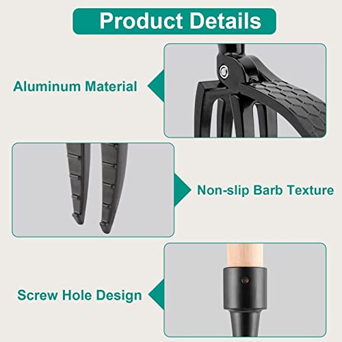 Estrattore Erbacce Verticale Con 4 Artigli - Manico Alluminio, Antiscivolo Per Giardino E Patio