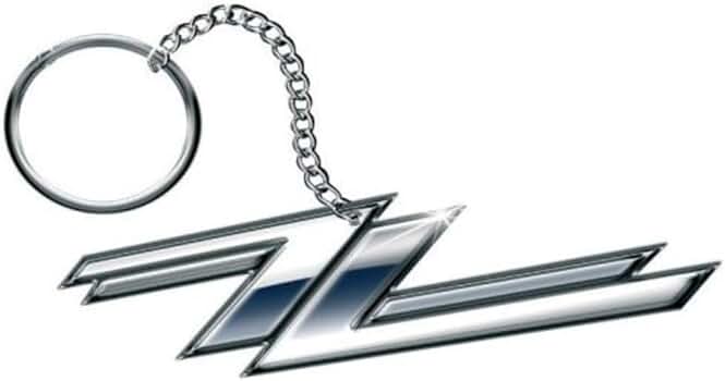 ZZ Top Twin Zees Logo Keyring (One Size) (Silver) at Amazon