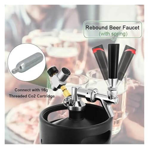 Kit de dispensador portátil de cerveza de barril con regulador de CO2 y grifo para elaborar cerveza casera y servir vino