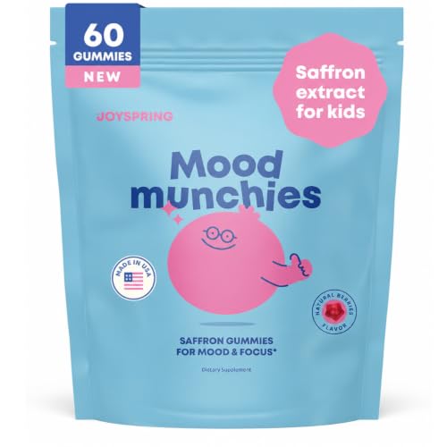 JoySpring Mood Munchies Kids Saffron Gummies 60 Count Ages 4+