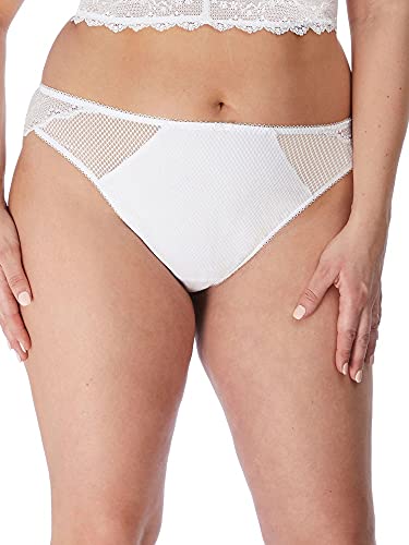 Elomi Women's Charley Cheeky Mid-Rise Brazilian Brief, White, XXXL