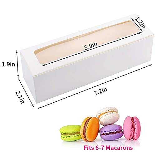 Nplux Macaron Boxes For 6 Cookie Boxes For Gift Giving 25 Pack Macaron Container Packaging Box With Ribbon For Baking And Wrapping (White) #TOP3