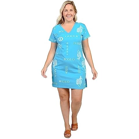 INGEAR Beach Summer Dress: Women's Casual Dresses for Women, Soft Cotton Tee Dress Cover Up, Basic Large Size Dress for Home Cover
