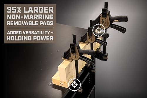 Image of Spec Ops Tools Bar Clamps for Woodworking, Medium and Large One-Handed Trigger Clamp and Spreader Set, Heavy Duty, Mixed Pack of 6
