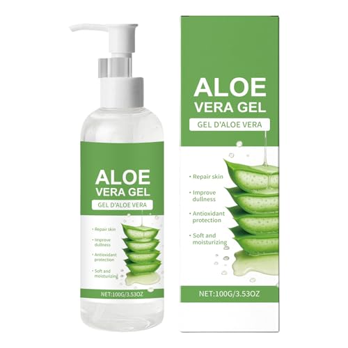 Gel de aloe ve-ra, después de la humectante del sol, tratamiento de reparación de la piel, fórmula de reparación hidratante, absorción rápida, 100 g, para el cuidado facial, del cabello y corporal des