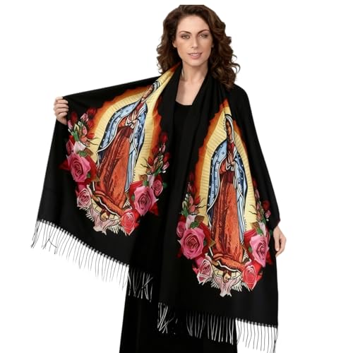 Novryxa Châle Grâce Céleste, Écharpe Douce Et Chaude Vierge Marie, Embrassez La Sérénité Divine Avec Cette Luxueuse Écharpe Vierge Marie Pour Femme, Couverture Chaude, Cadeau Catholiquetholieke (#1)