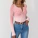 Long Sleeve Shirts for Women Henley Button Up Tops Ribbed Knit Slim Fall Basic Tee 2025 Casual Trendy Clothes