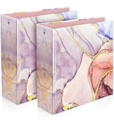 Mini 3 Ring Binder 5.5 x 8.5, 2-Inch Binder, Round Ring, Pink, 2 Pack