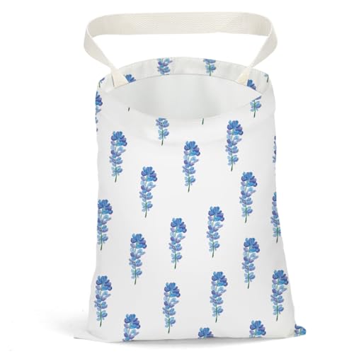 Image of Car Trash Bag Car Garbage Bag Hanging Cars Trash Can Spring Decor Waterproof Cars Back Seat Organizer for Vehicle Travelling Swimming Camping Blue Flower Decor
