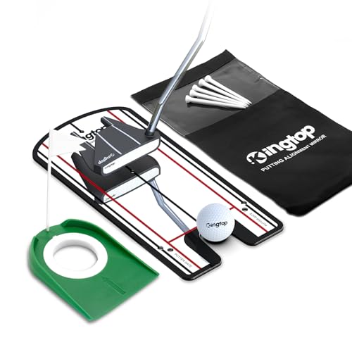 KINGTOP Classic Golf Putting Mirror with Practice Putting Cup - Alignment Training Aids for...