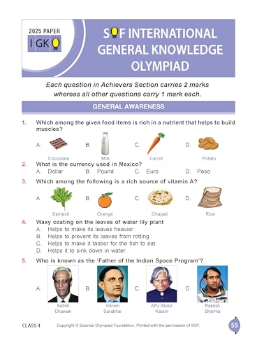 Image of MTG International General Knowledge Olympiad (IGKO) Workbook Class 4 - Chapter-wise MCQs with Achievers Section - SOF Olympiad Books For 2026-27 Exam