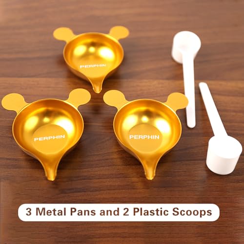 metal powder pan with scoop deeper design non-stick and pour easily metal weighing boats for supplement lab spice medication use with electronic scalespowder dispensers