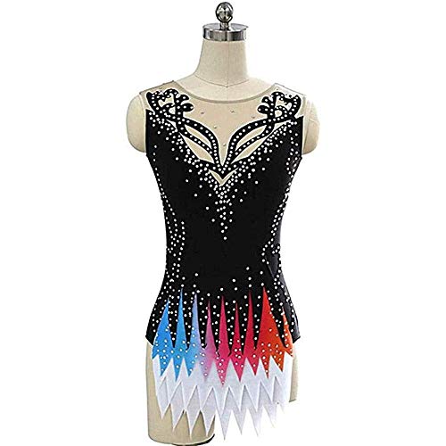 LWKBE Disfraz de competición de patinaje sobre hielo para mujer, niña, sin mangas, secado rápido, transpirable, ropa de patinaje, hecho a mano Cover