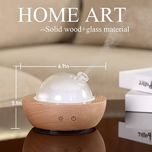 Kakoda LFBL01A Glass Essential Oil Diffuser,Real Wood Base,The 2024 Upgrade Aromatherapy Diffuser,Aroma Diffuse Humidifier,Led Light In 7 Colors,Suitable thumb #2