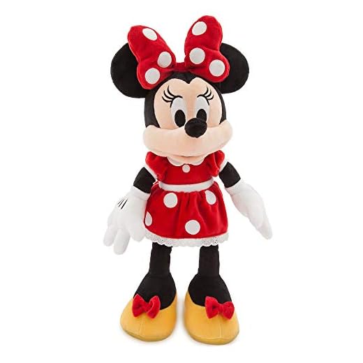 Disney Förvara Mimmi Pigg medium mjuk plyschleksak, 47 cm/18, ikonisk leksakskaraktär i röd prickig klänning och rosett, har strukturerade öron och broderade detaljer, lämplig för alla åldrar