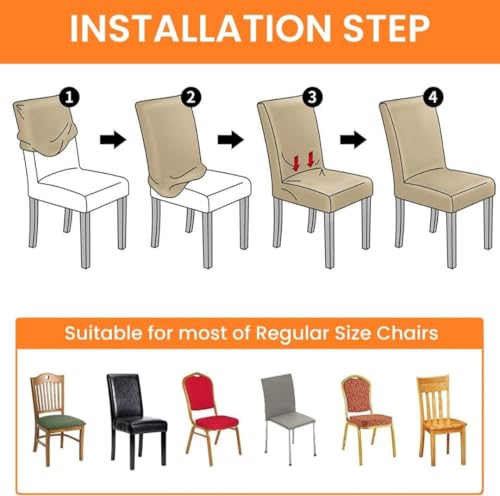 Image of Homerz Premium 6 Seater Dining Table Cloth with 6 Dining Chair Covers,Elastic Fitted Chair Slipcovers, Printed Polycotton Fabric, Table Cloth Size 60x90 inch (Brownie)
