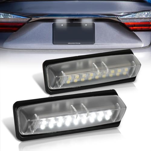 AJP Distributors 2PCS Bright White 18-SMD LED License Plate Lights Tag Bumper Lamps Assembly Pair Compatible/Replacement For Camry Prius Echo tC IS300 ES300 ES330 GS300 GS400 GS430 LS430 RX330 RX350