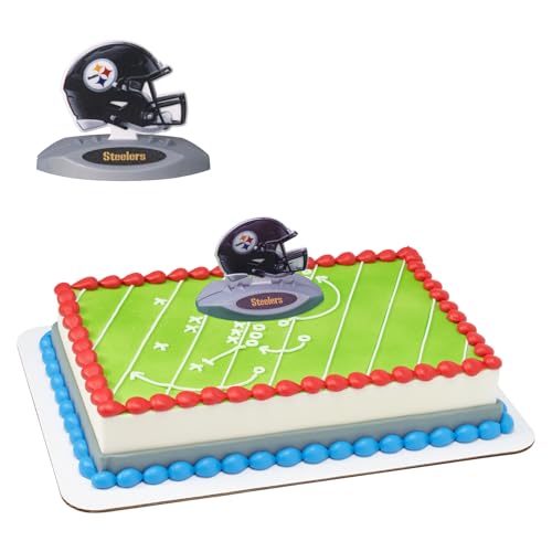 NFL Pittsburgh Steelers Cake Decoration Football Helmet Cake Topper Officially Licensed Product Of The NFL Ready To Use Birthday Cake Decoration