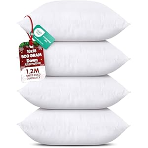 Utopia Bedding Throw Pillows (Set of 4, White), 18 x 18 Inches Pillows for Sofa, Bed and Couch Decorative Stuffer Pillow