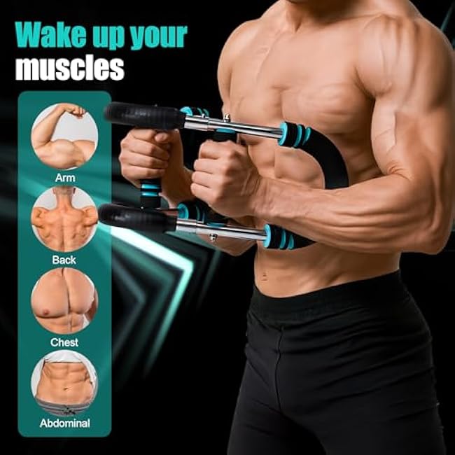 Twister Arm Trainer, 66-110lb Adjustable Forearm Strengthener, Arm & Chest Workout, Home Gym & Portable Equipment, Upper Body Exerciser, Spring Resistance Trainer for Strength Training