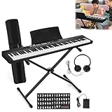 piano electronique touches lestées Ensemble complet pour débutants : conçu pour aider les débutants à démarrer en toute confiance, ce clavier de piano à 88 touches comprend un clavier semi-lesté pleine taille qui favorise un contrôle et une technique appropriés des doigts. Le piano numérique électrique est livré dans un ensemble complet avec pédale de sustain, support, housse de transport, alimentation électrique et casque, ce qui élimine les incertitudes et rend la pratique passionnante, simple et gratifiante dès le premier jour.
