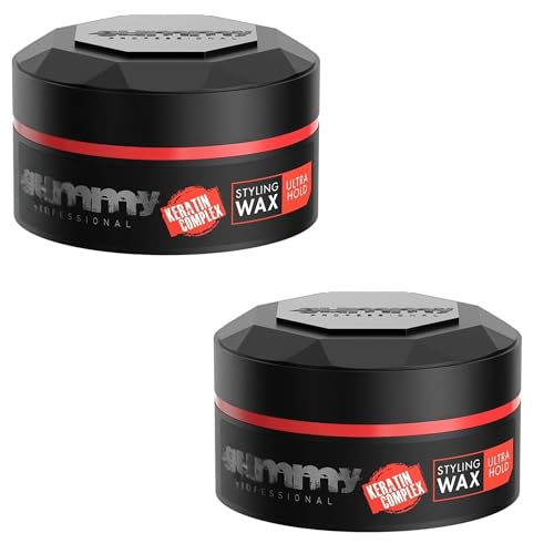 Gummy Professional Hair Styling Wax 2 Pack (2 x 150 ml) – Ultra Hold Keratin Complex, Strong Long-Lasting Hold, Non-Greasy Finish, for Men & Women